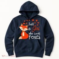 Just a girl who loves foxes - Cute looking fox Hoodie thumb 0