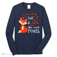 Just a girl who loves foxes - Cute looking fox Long Sleeve Shirt thumb 0
