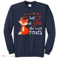 Just a girl who loves foxes - Cute looking fox Sweatshirt thumb 0