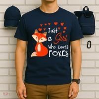Just a girl who loves foxes - Cute looking fox T-Shirt thumb 6