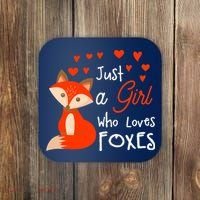 Just a girl who loves foxes - Cute looking fox Coaster thumb 0
