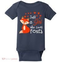 Just a girl who loves foxes - Cute looking fox Baby Bodysuit thumb 0