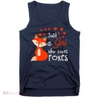 Just a girl who loves foxes - Cute looking fox Tank Top thumb 0
