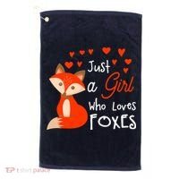Just a girl who loves foxes - Cute looking fox Golf Towel thumb 0