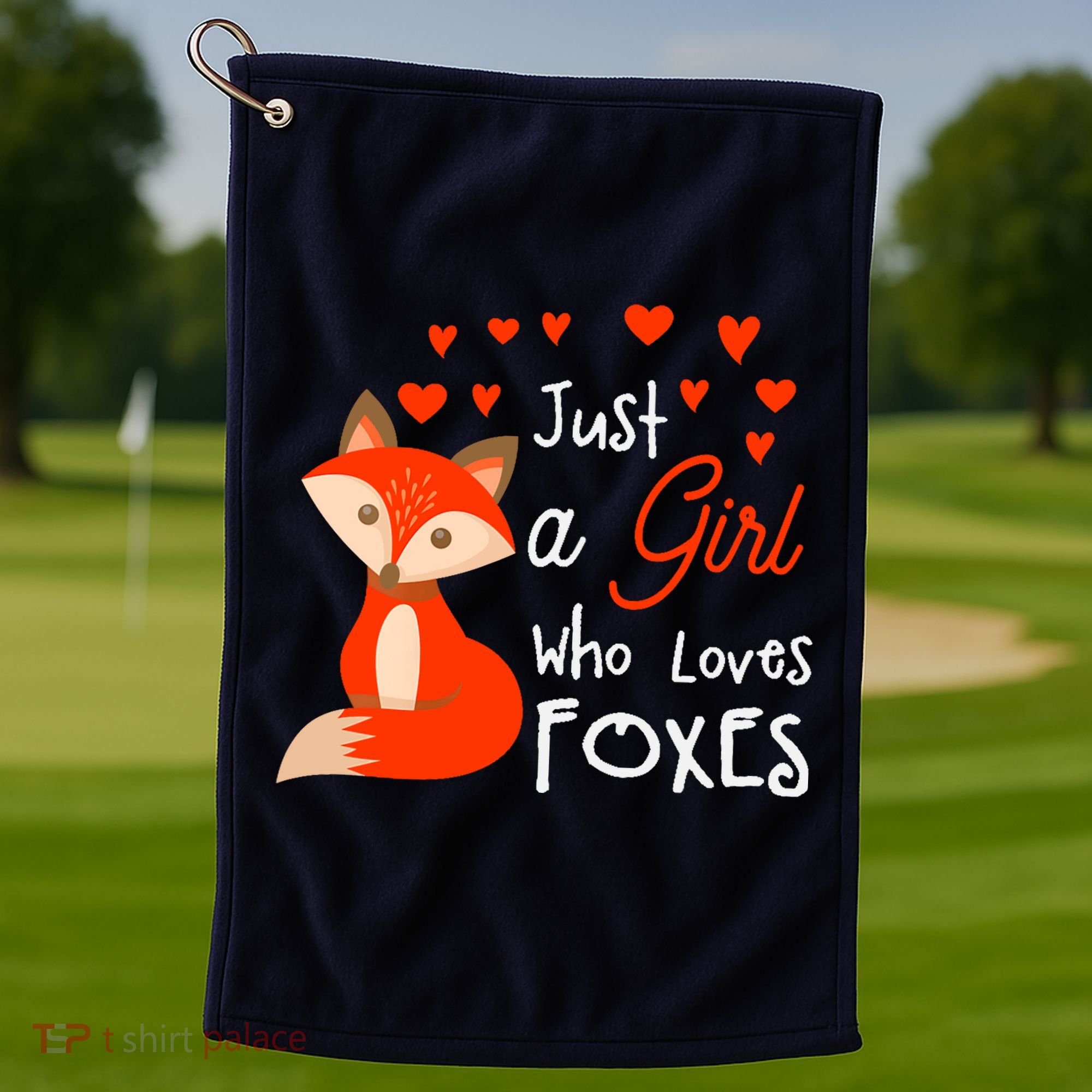 Just a girl who loves foxes - Cute looking fox Golf Towel