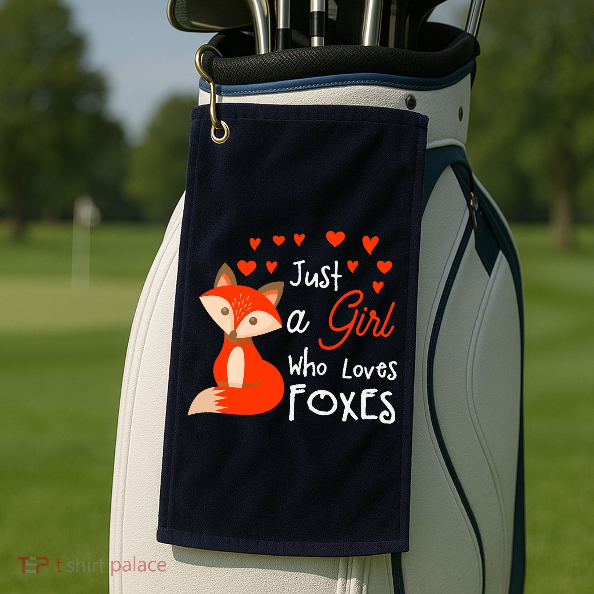 Just a girl who loves foxes - Cute looking fox Golf Towel