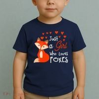 Just a girl who loves foxes - Cute looking fox Toddler T-Shirt thumb 2