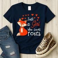 Just a girl who loves foxes - Cute looking fox Women's T-Shirt thumb 3
