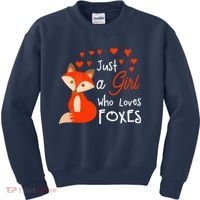 Just a girl who loves foxes - Cute looking fox Kids Sweatshirt thumb 0