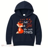 Just a girl who loves foxes - Cute looking fox Kids Hoodie thumb 0