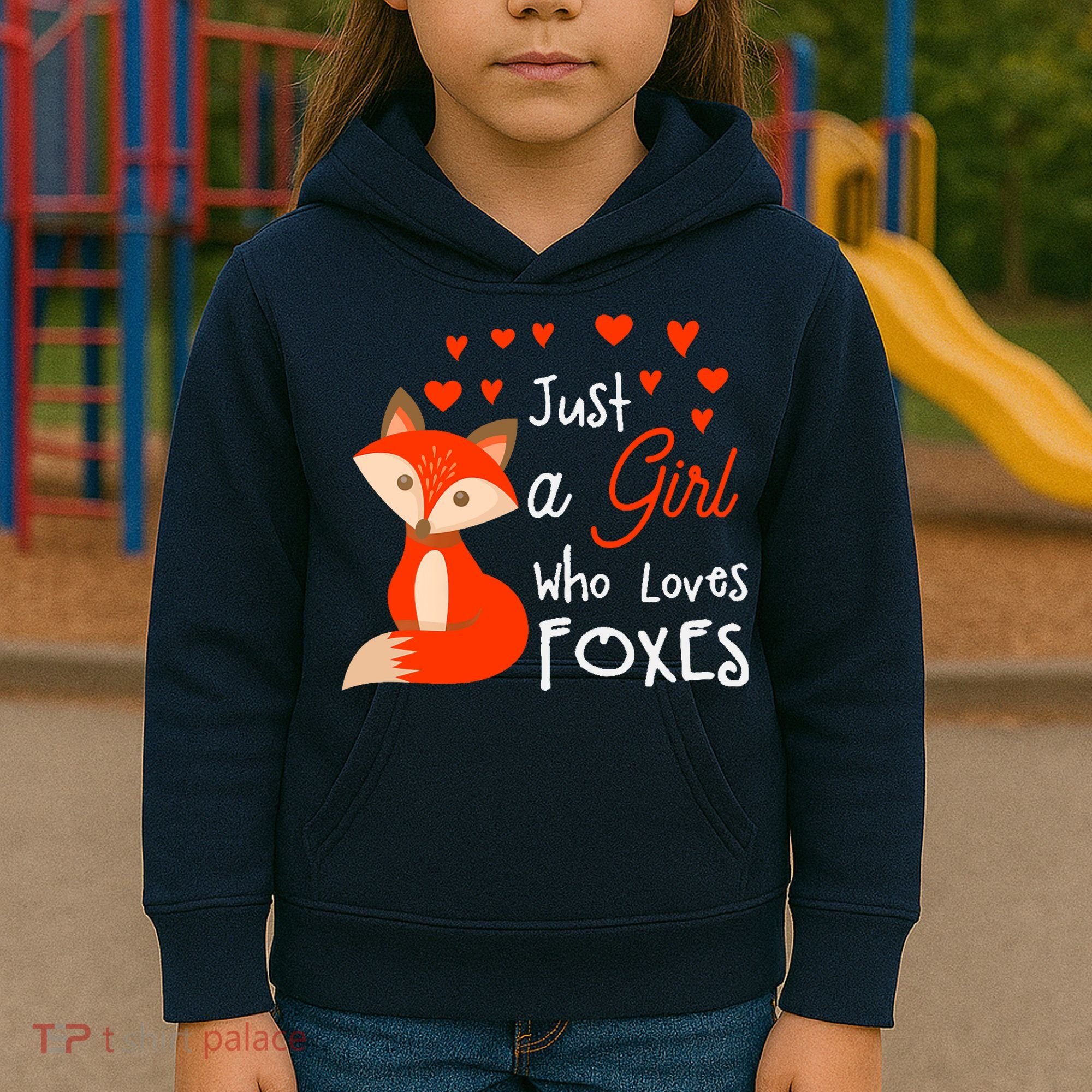 Just a girl who loves foxes - Cute looking fox Kids Hoodie