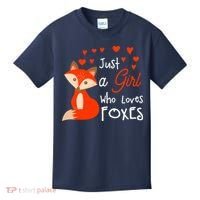 Just a girl who loves foxes - Cute looking fox Kids T-Shirt thumb 0