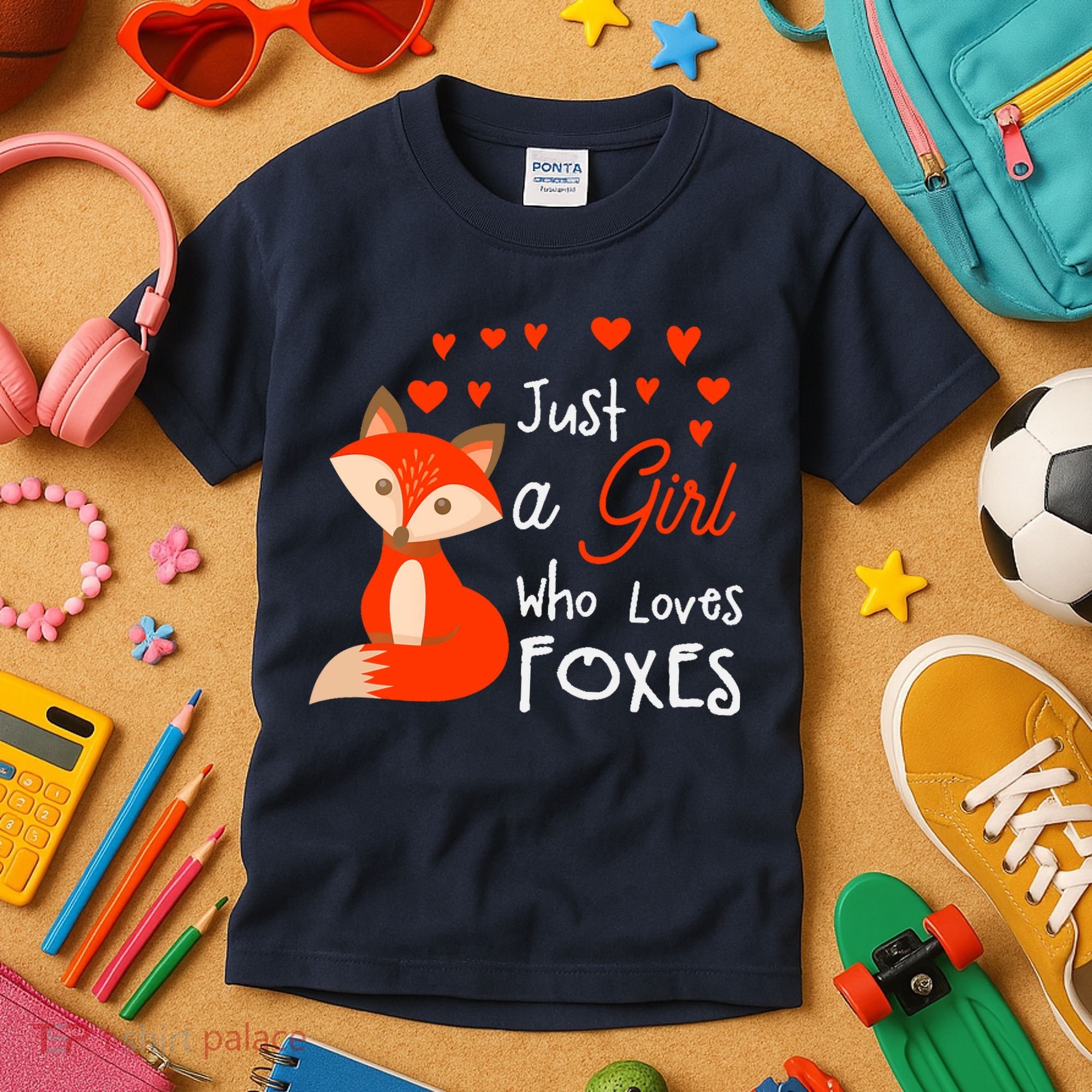 Just a girl who loves foxes - Cute looking fox Kids T-Shirt