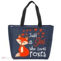 Just a girl who loves foxes - Cute looking fox Tote Bag thumb 0