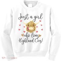 Just A Girl Who Loves Highland Cows Kids Sweatshirt thumb 0