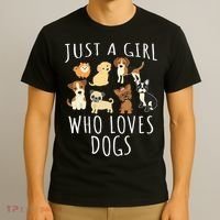 Just A Girl Who Loves Dogs Funny Puppy T-Shirt thumb 3