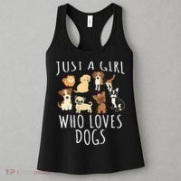 Just A Girl Who Loves Dogs Funny Puppy Women's Tank Top thumb 3
