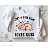 Just A Girl Who Loves Cats Sweatshirt thumb 2
