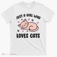 Just A Girl Who Loves Cats T-Shirt thumb 0