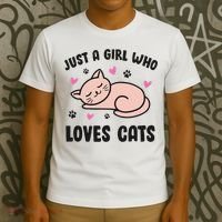 Just A Girl Who Loves Cats T-Shirt thumb 3