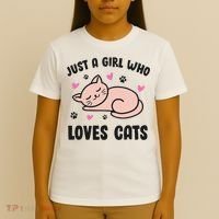 Just A Girl Who Loves Cats T-Shirt thumb 4