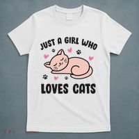 Just A Girl Who Loves Cats T-Shirt thumb 5