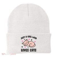 Just A Girl Who Loves Cats Beanie thumb 0