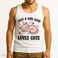 Just A Girl Who Loves Cats Tank Top thumb 3