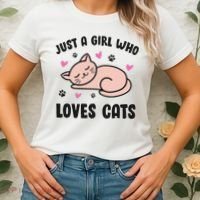 Just A Girl Who Loves Cats Women's T-Shirt thumb 2