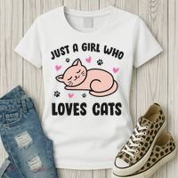 Just A Girl Who Loves Cats Women's T-Shirt thumb 3