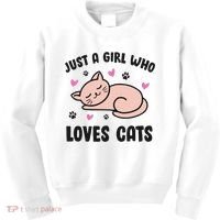 Just A Girl Who Loves Cats Kids Sweatshirt thumb 0