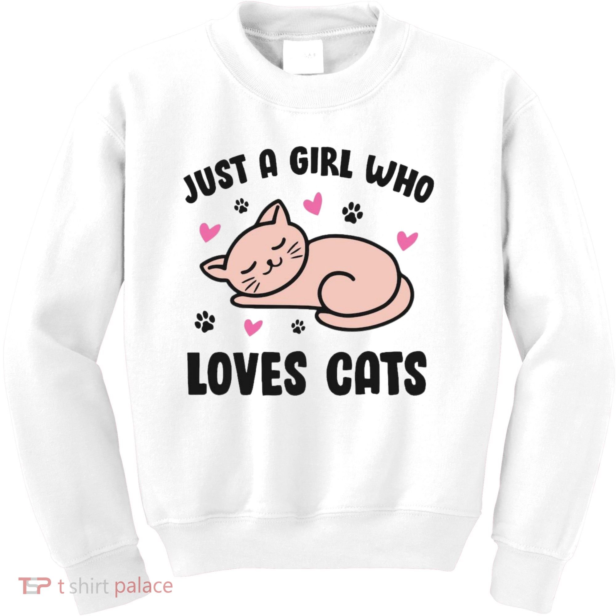 Just A Girl Who Loves Cats Kids Sweatshirt