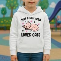 Just A Girl Who Loves Cats Kids Hoodie thumb 3