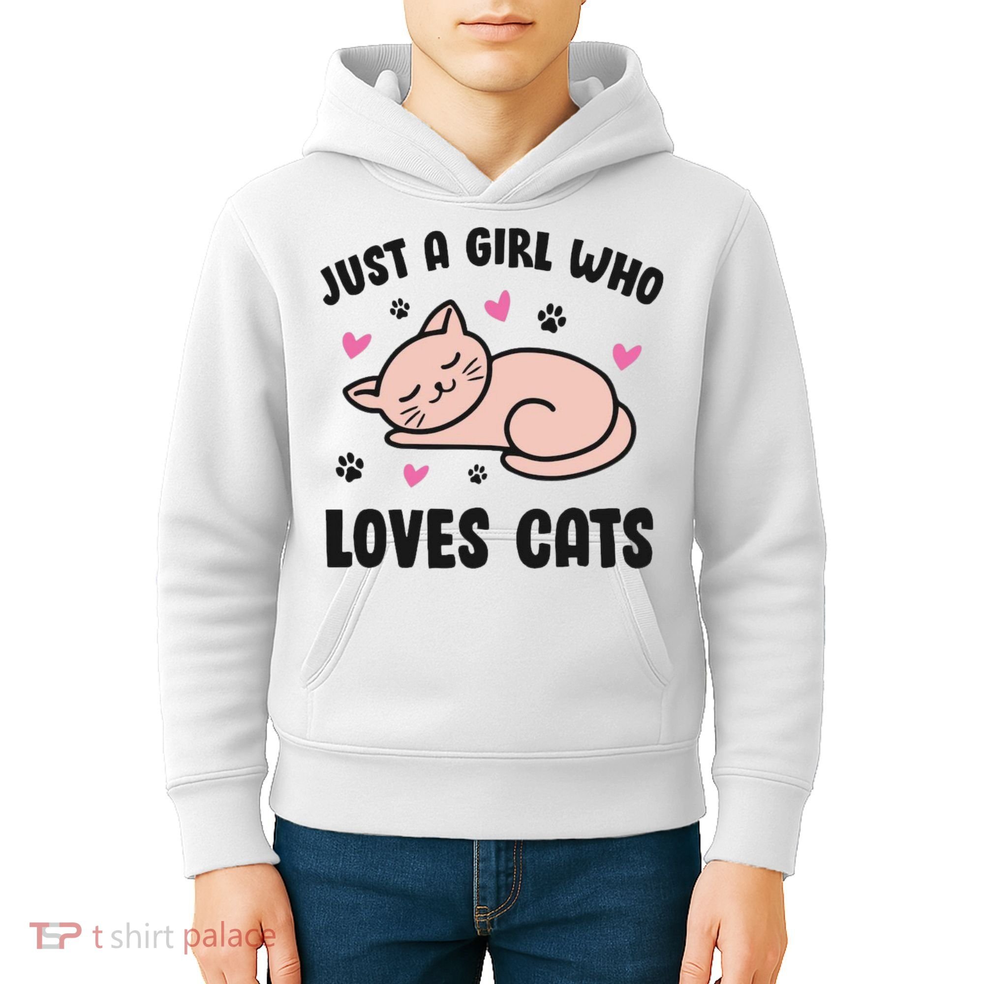 Just A Girl Who Loves Cats Kids Hoodie