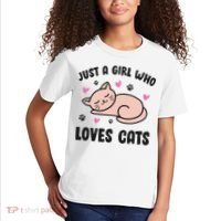 Just A Girl Who Loves Cats Kids T-Shirt thumb 2