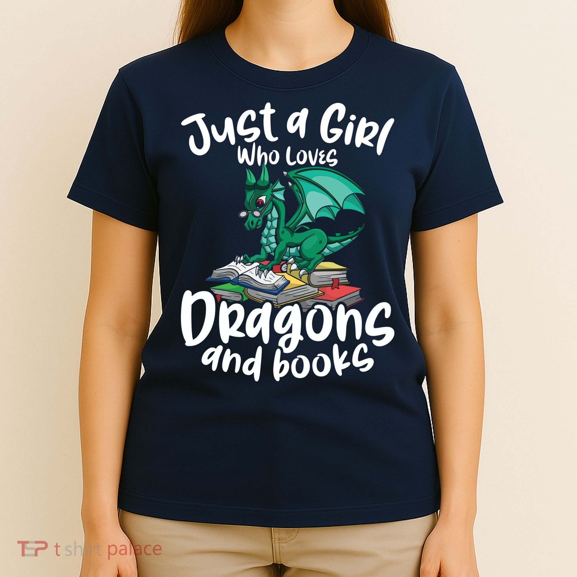 Just A Girl Who Loves Dragons And Books Reading Dragon T-Shirt