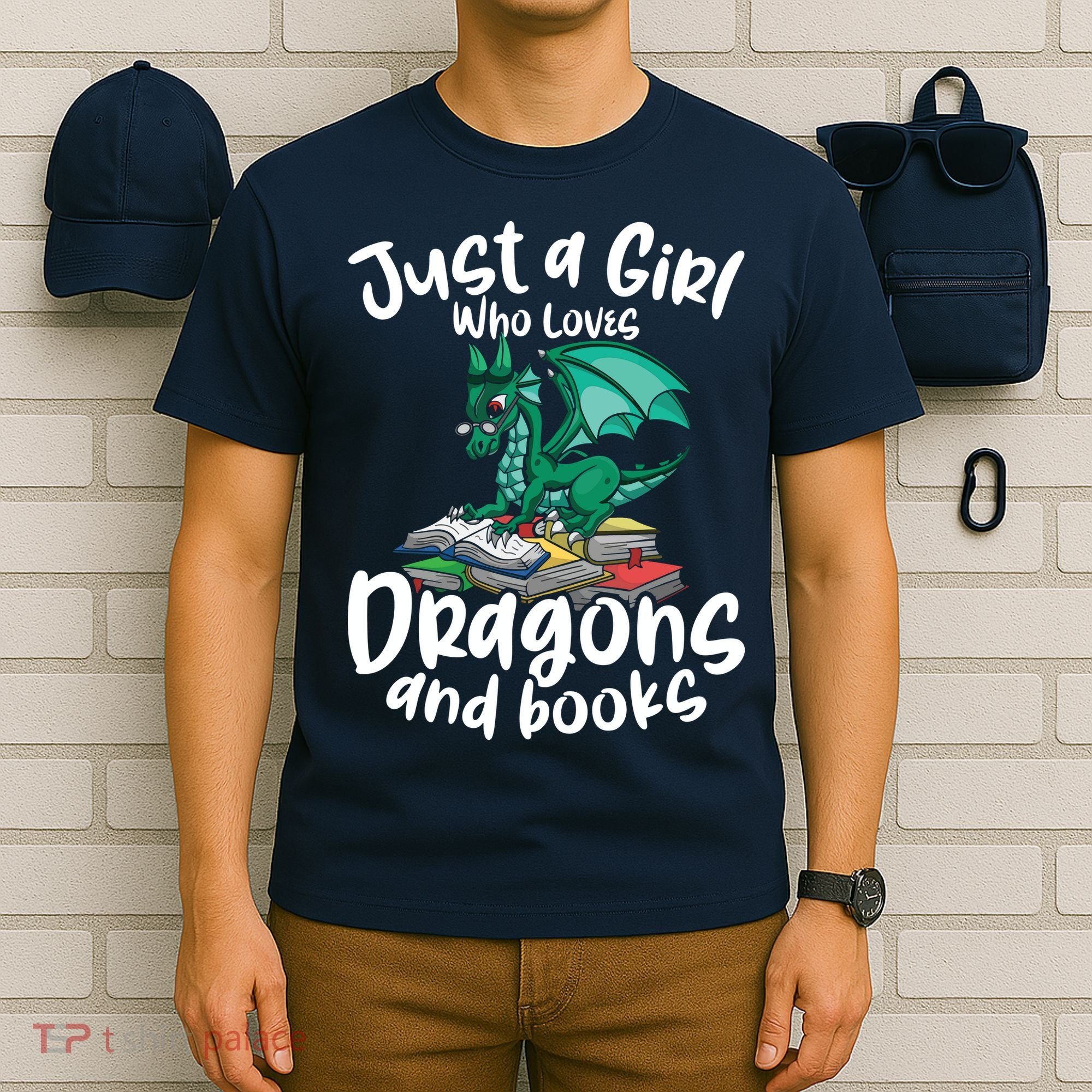 Just A Girl Who Loves Dragons And Books Reading Dragon T-Shirt