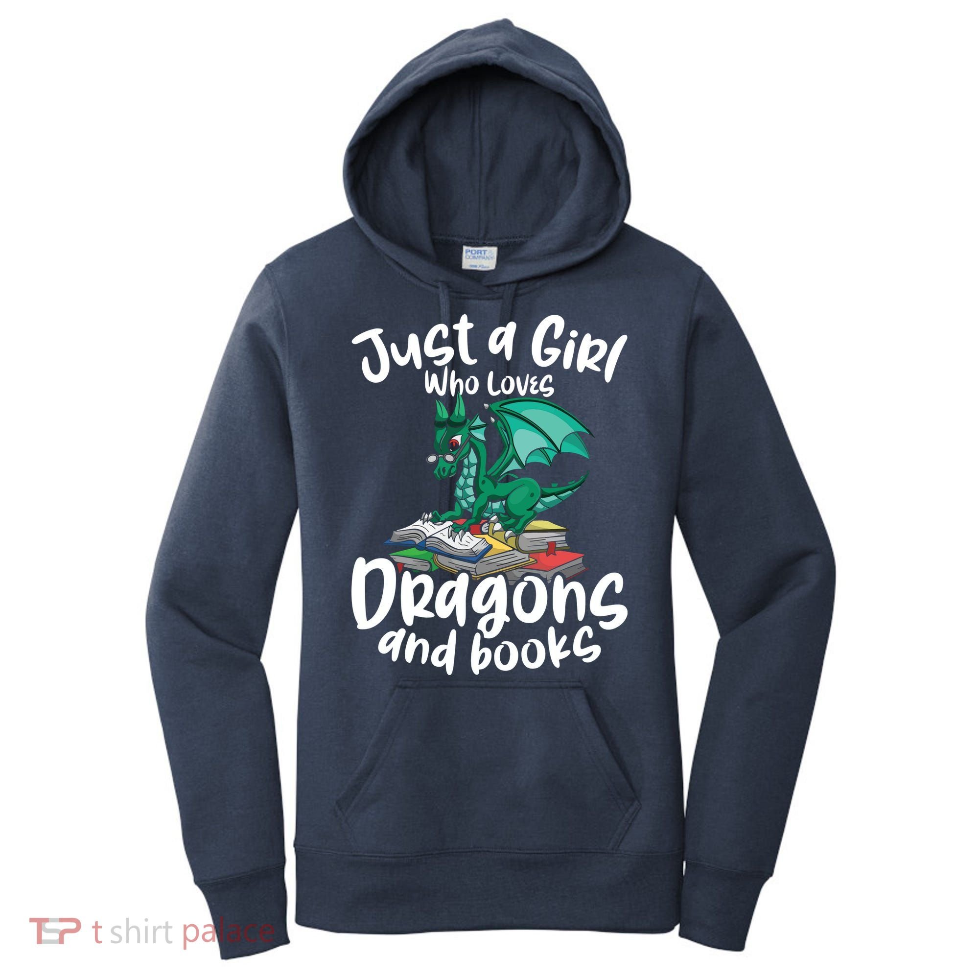 Just A Girl Who Loves Dragons And Books Reading Dragon Women's Hoodie