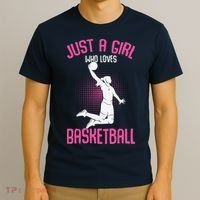 Just A Girl Who Loves Basketball T-Shirt thumb 3