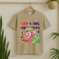 Just A Girl Who Loves Chickens Girl Farmer (3) T-Shirt thumb 2