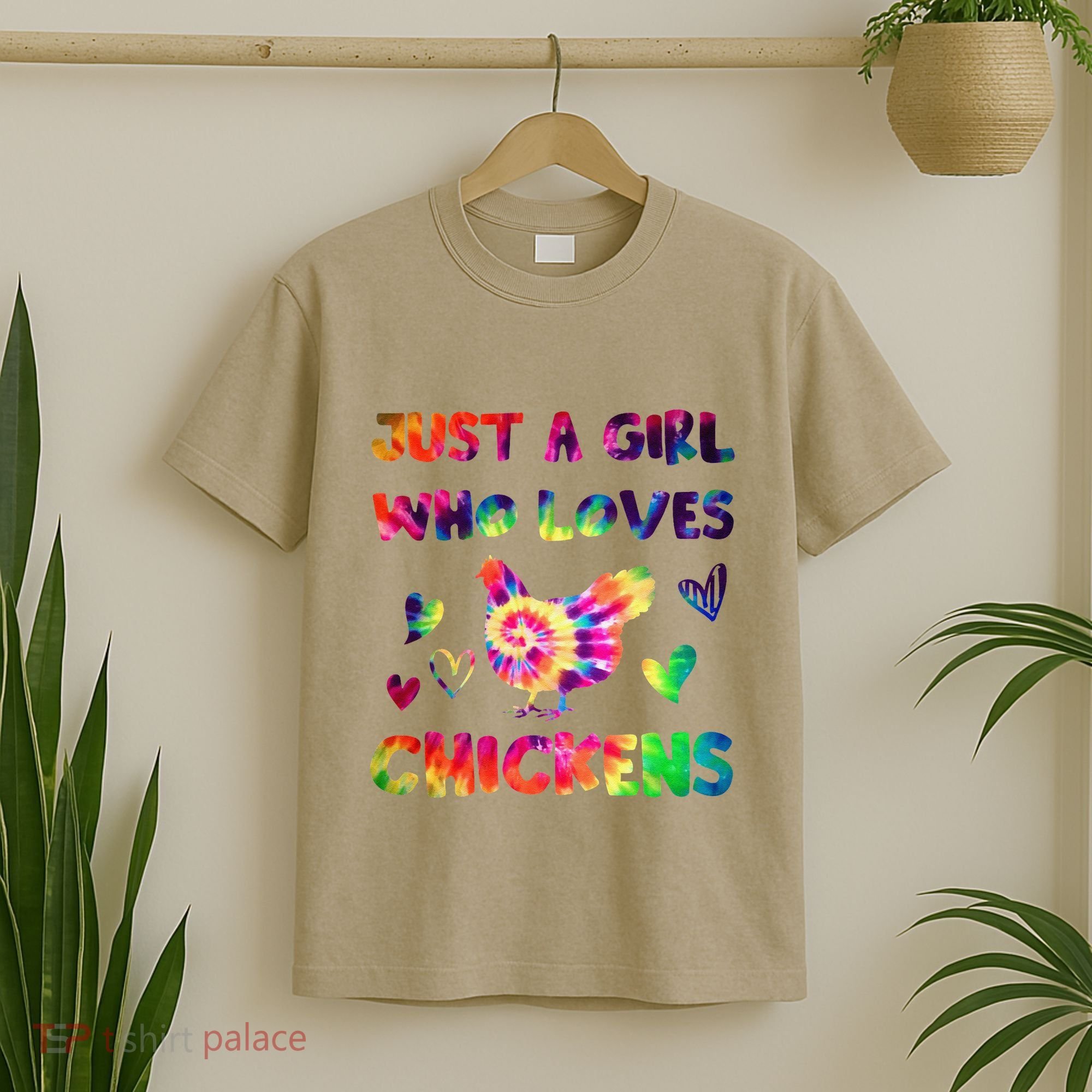 Just A Girl Who Loves Chickens Girl Farmer (3) T-Shirt