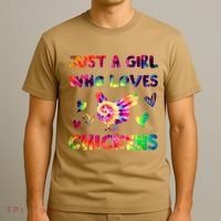 Just A Girl Who Loves Chickens Girl Farmer (3) T-Shirt thumb 3
