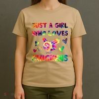 Just A Girl Who Loves Chickens Girl Farmer (3) T-Shirt thumb 4