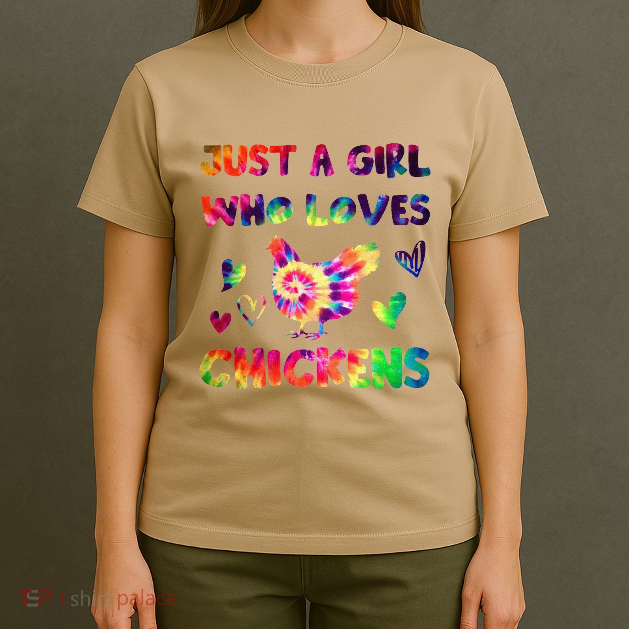 Just A Girl Who Loves Chickens Girl Farmer (3) T-Shirt