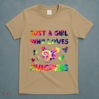 Just A Girl Who Loves Chickens Girl Farmer (3) T-Shirt thumb 5