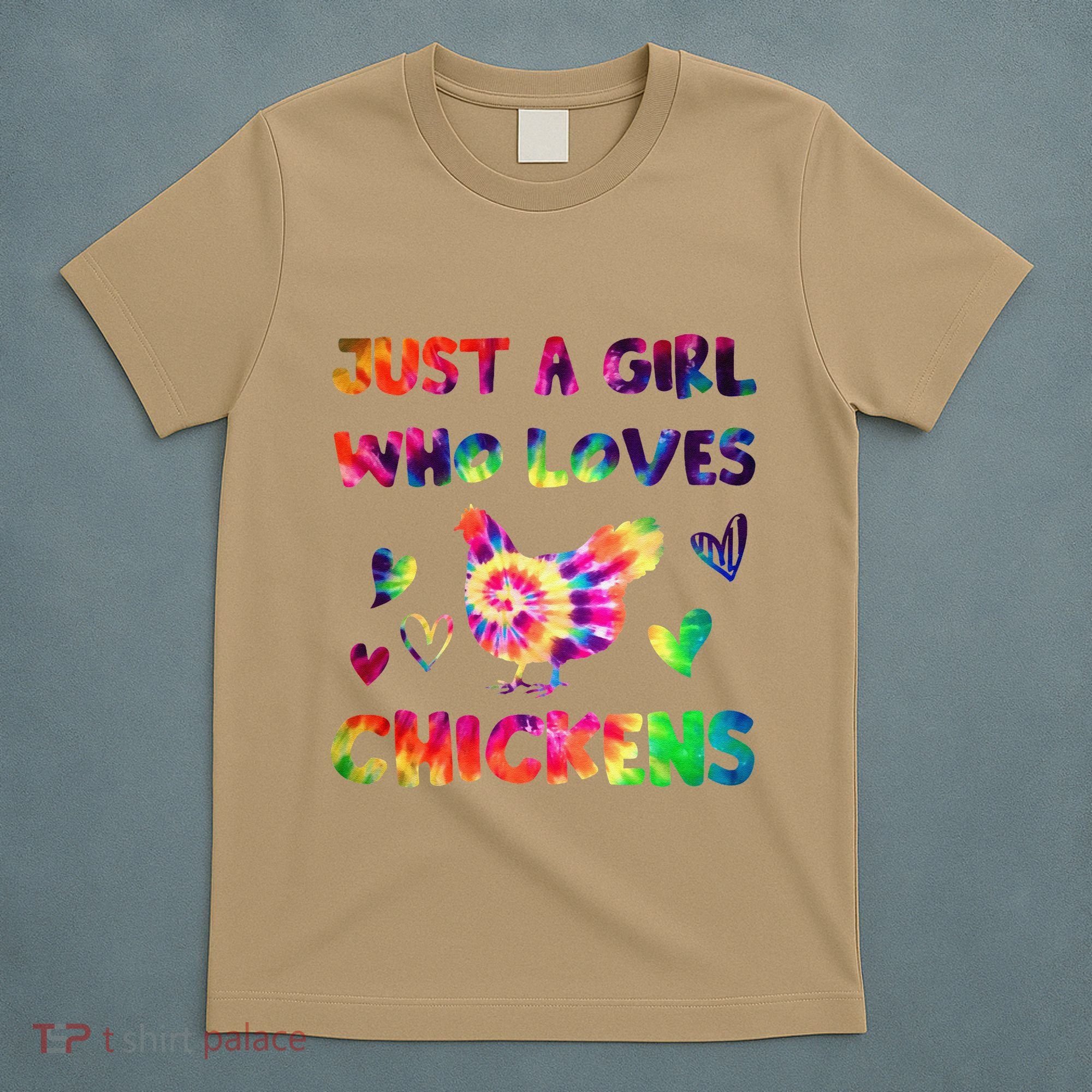 Just A Girl Who Loves Chickens Girl Farmer (3) T-Shirt