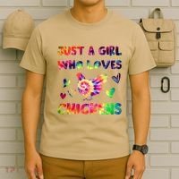 Just A Girl Who Loves Chickens Girl Farmer (3) T-Shirt thumb 6