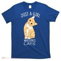 Just A Girl Who Loves Cats Gift For Cat Lover Gift T-Shirt thumb 0