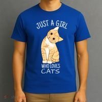 Just A Girl Who Loves Cats Gift For Cat Lover Gift T-Shirt thumb 3