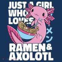 Just A Girl Who Loves Ramen & Axolotl Funny Cute Women's Hoodie thumb 2